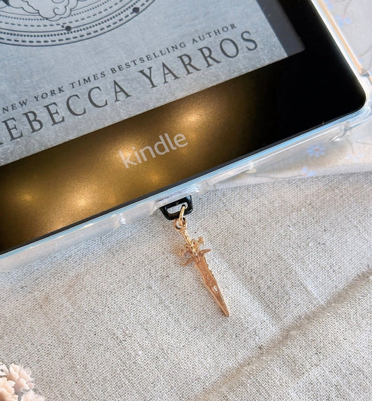 Soft Gold Dagger USB-C Kindle Dust Plug Charm