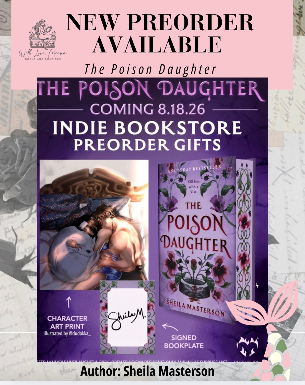 The Poison Daughter By: Sheila Masterson W/ SIGNED BOOKPLATE AND PRINT PREORDER