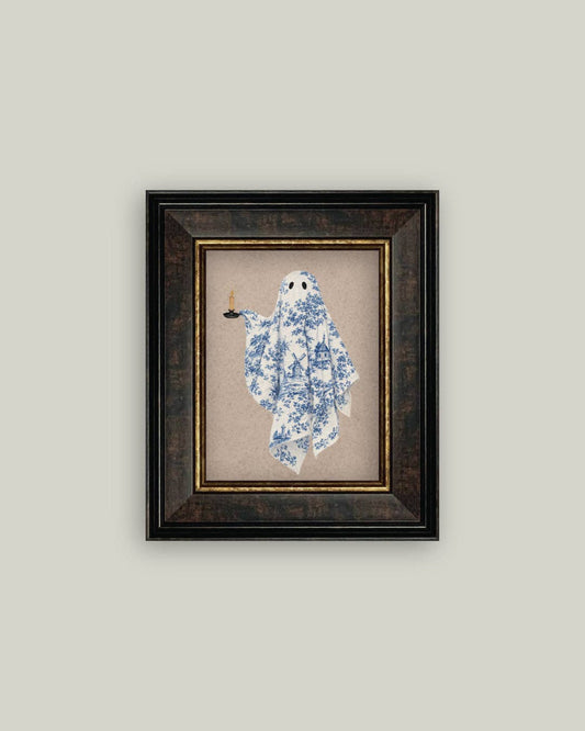 Blue Toile Ghost Art Print PREORDER