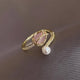Opal Tulip & Pearl Adjustable Ring PREORDER