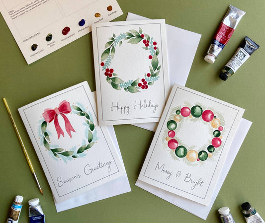 Watercolor Painting Kit: Holiday Greeting Cards