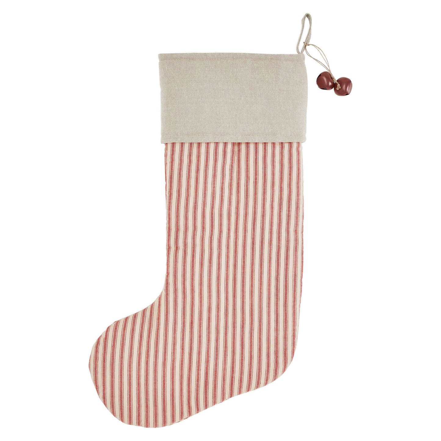 Vintage Red Ticking Stripe Stocking