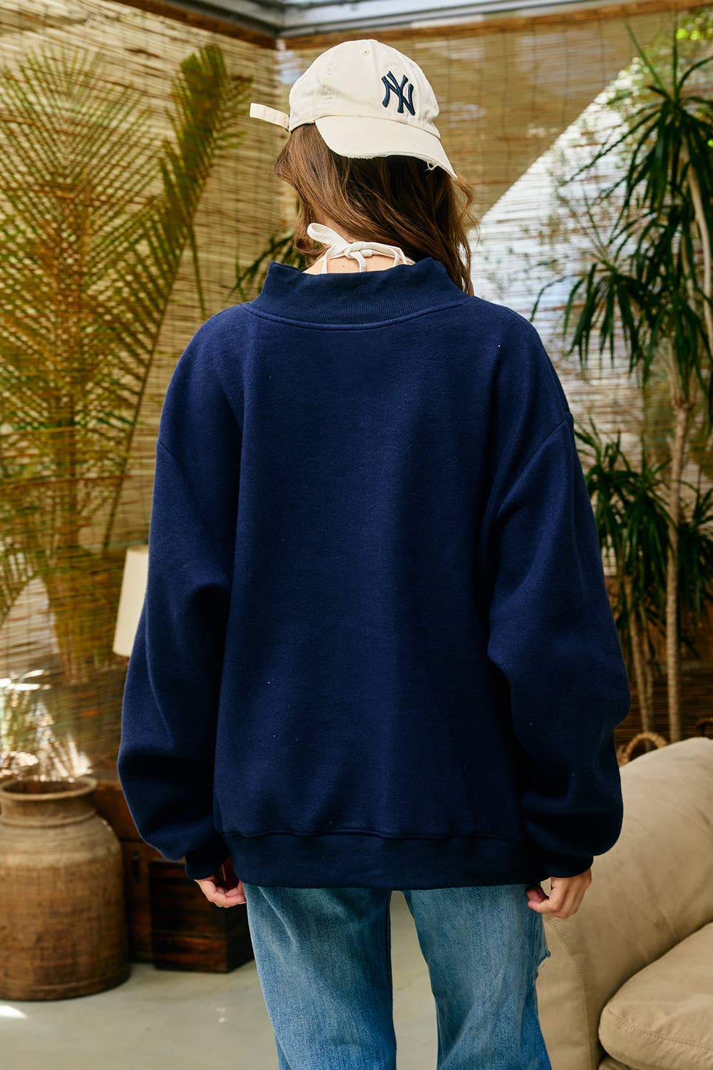 Homebody Reversible Mock Neck Sweatshirt