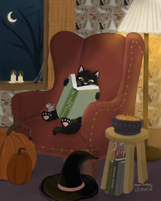 Halloween Reading Nook 4×6 Art Print