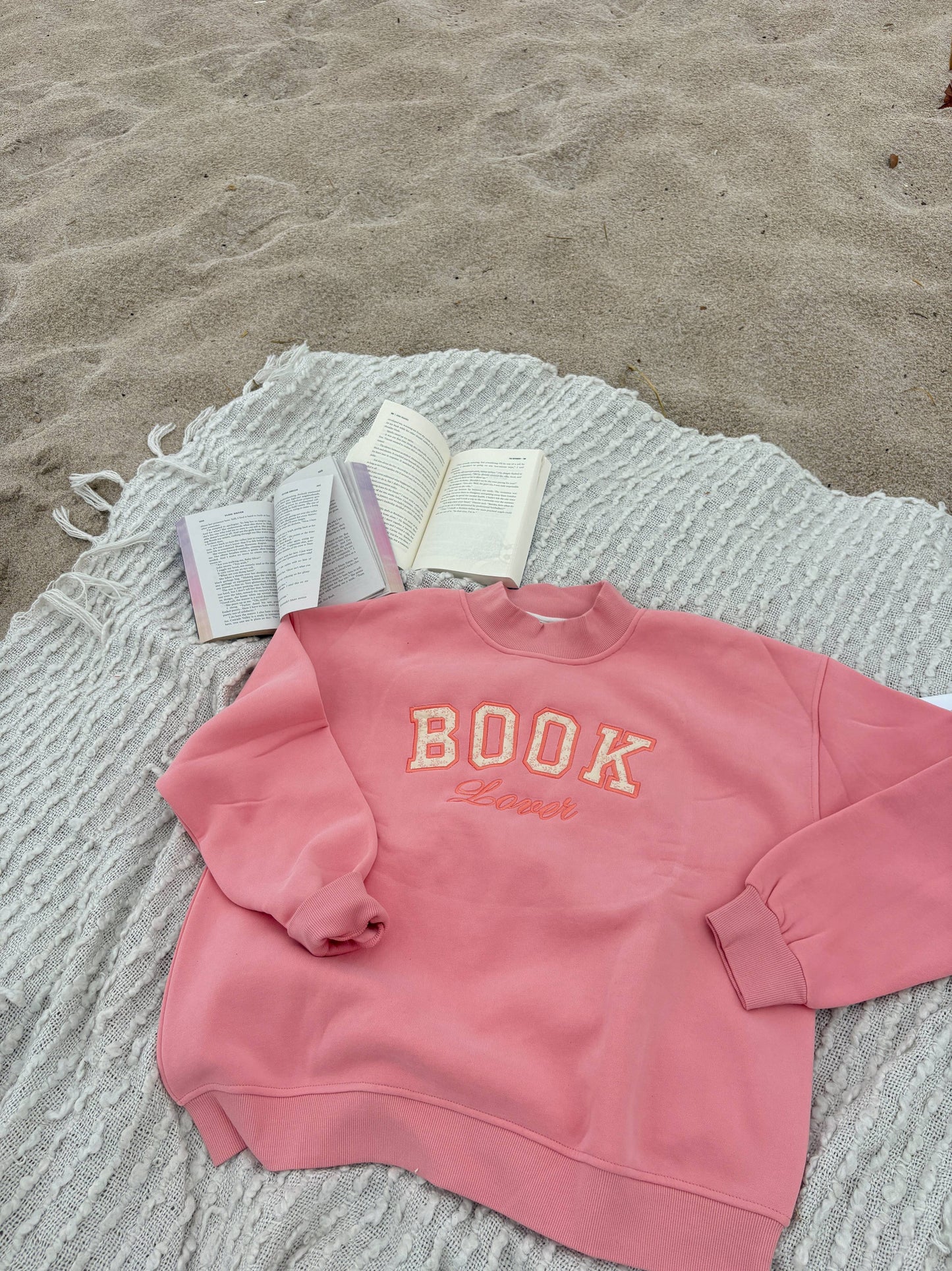 Book Lover Embroidered Mockneck Sweatshirt Preorder