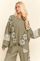 Olive Daisy Lace Waffle Knit Top