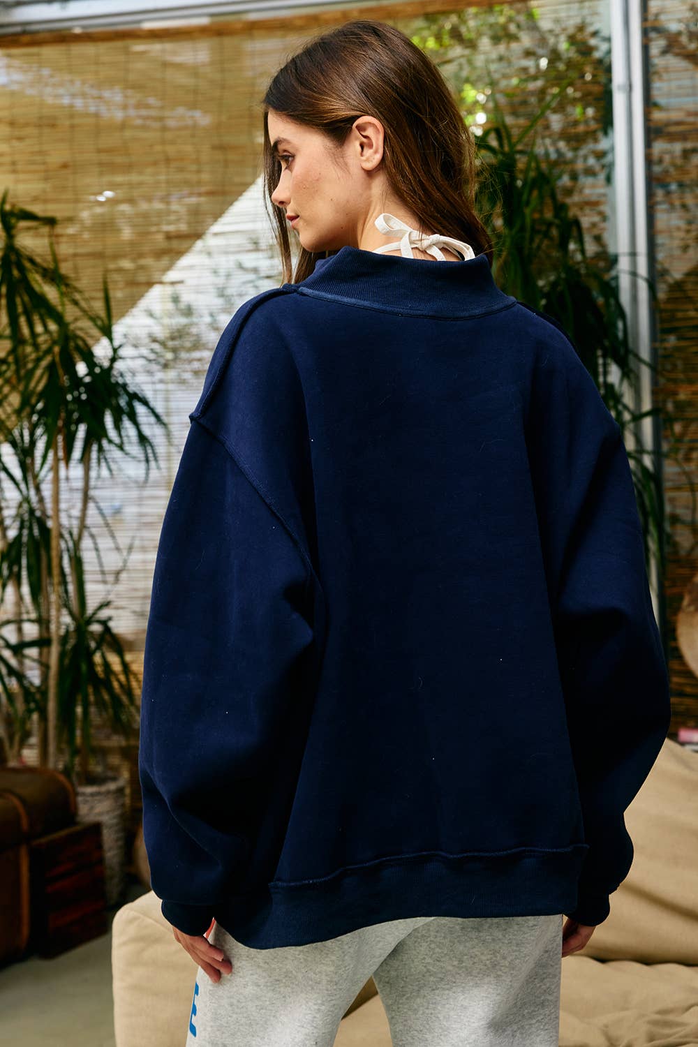 Homebody Reversible Mock Neck Sweatshirt