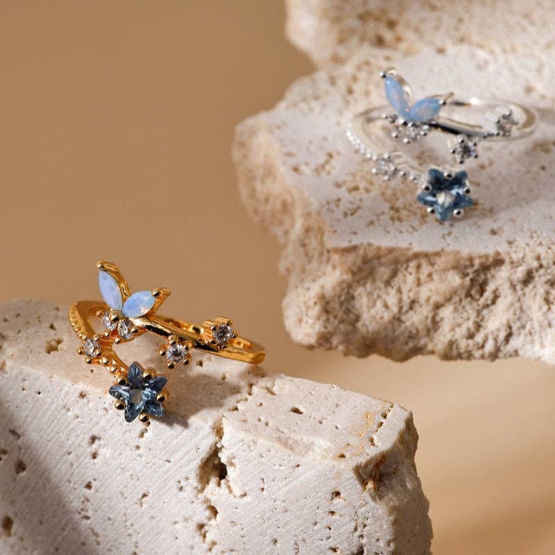 Starlit Butterfly Adjustable Ring PREORDER