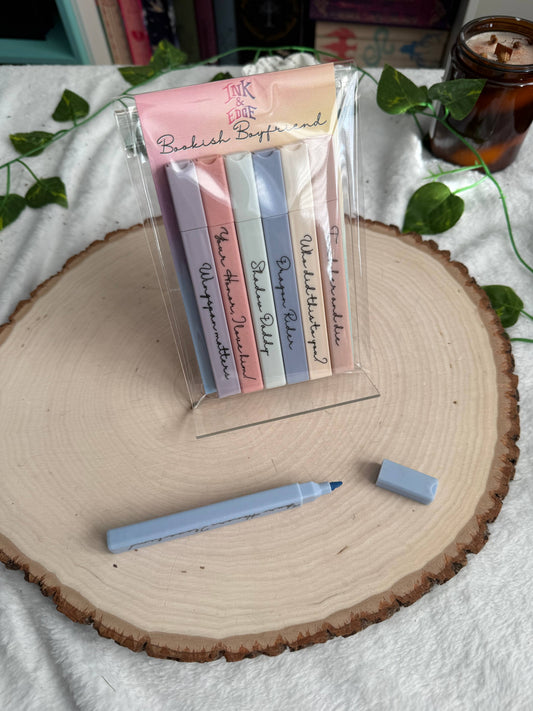 Bookish Boyfriend Highlighter Set | Romance Reader Annotation Highlighters (Pack of 6)