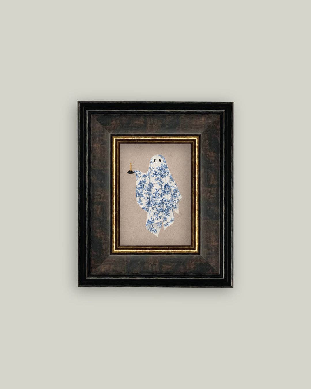 Blue Toile Ghost Art Print PREORDER