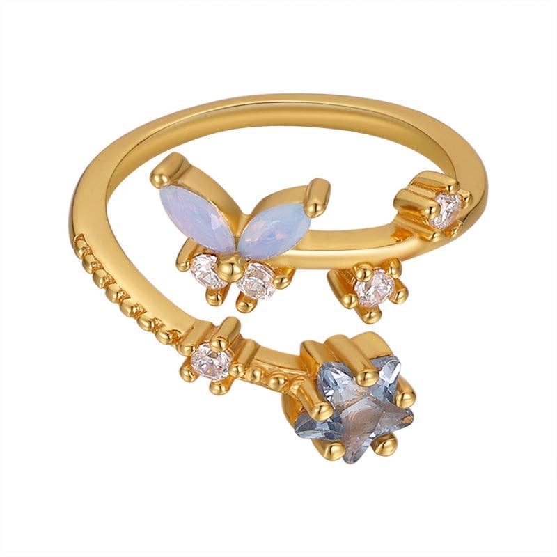 Starlit Butterfly Adjustable Ring PREORDER