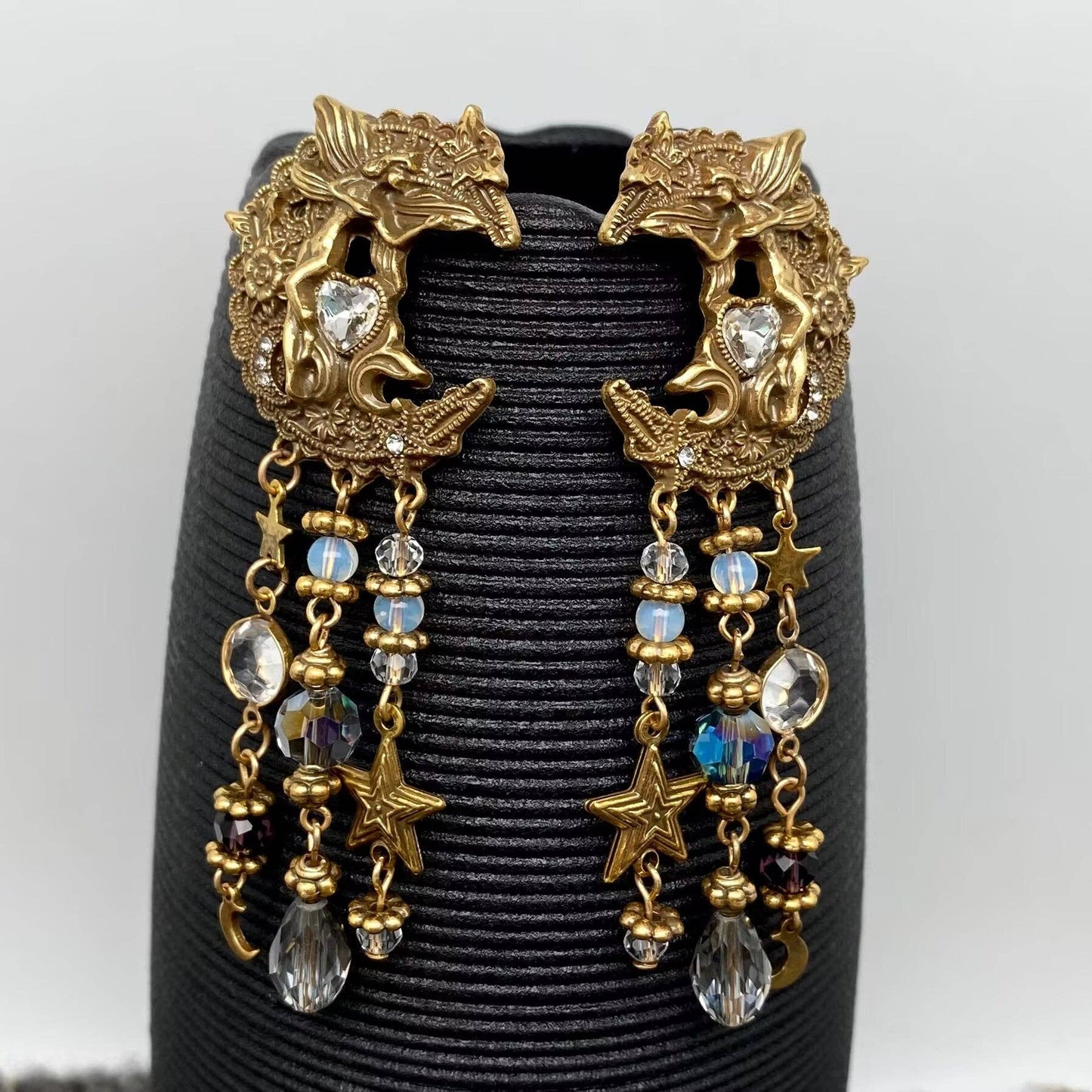 Celestial Moonlight Fringe Earrings