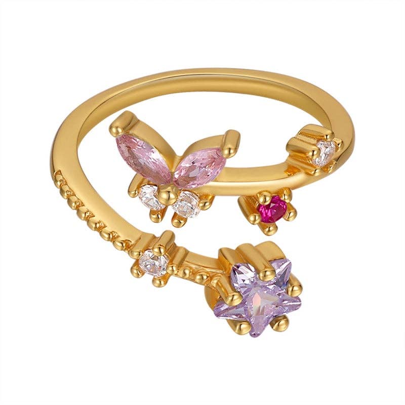 Starlit Butterfly Adjustable Ring PREORDER