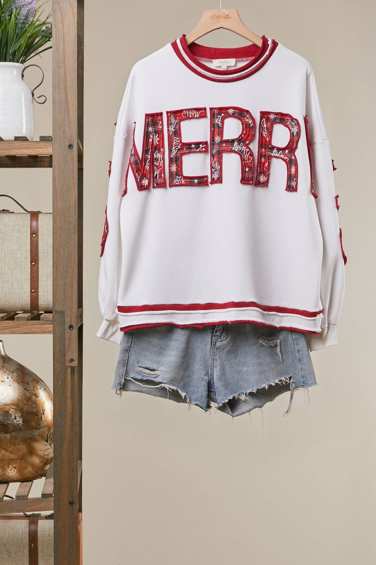 Plaid Christmas Varsity Sweatshirt