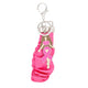 Breast Cancer Awareness Pink Ribbon Woman Wristlet Keychain